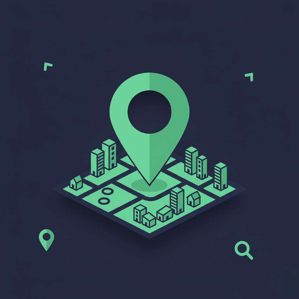 image showing location icon in an area | Color green
